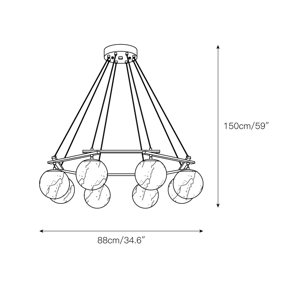 Mira Alabaster Round Chandelier