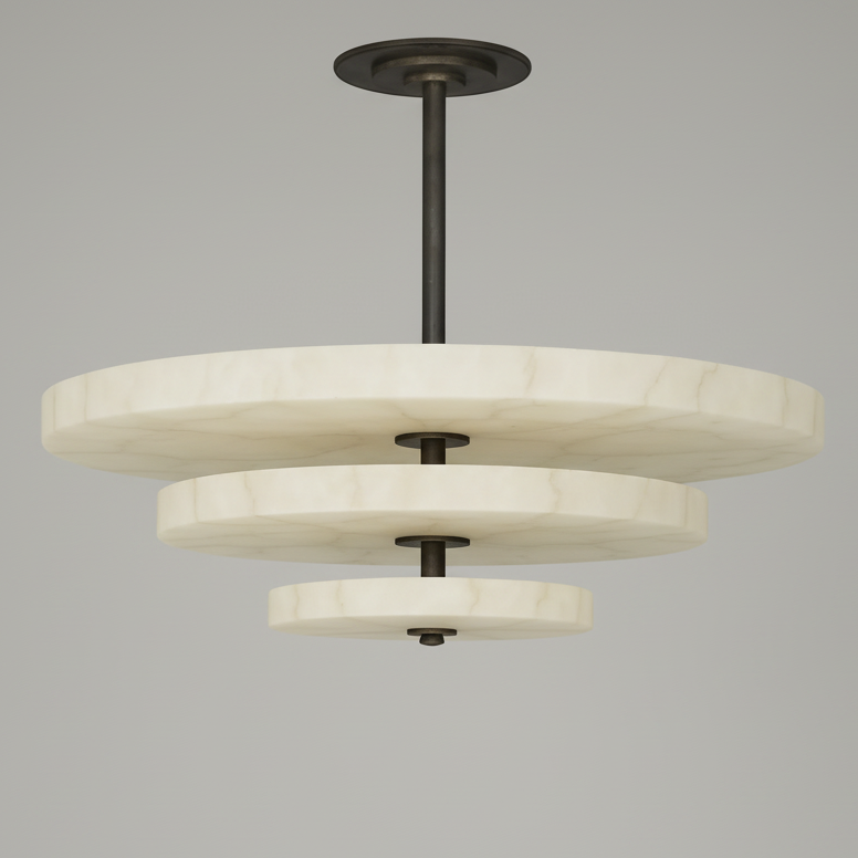 Vara Alabaster Round Chandelier