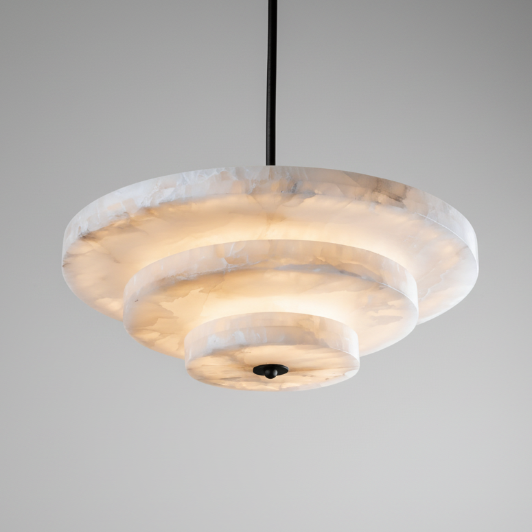 Vara Alabaster Round Chandelier