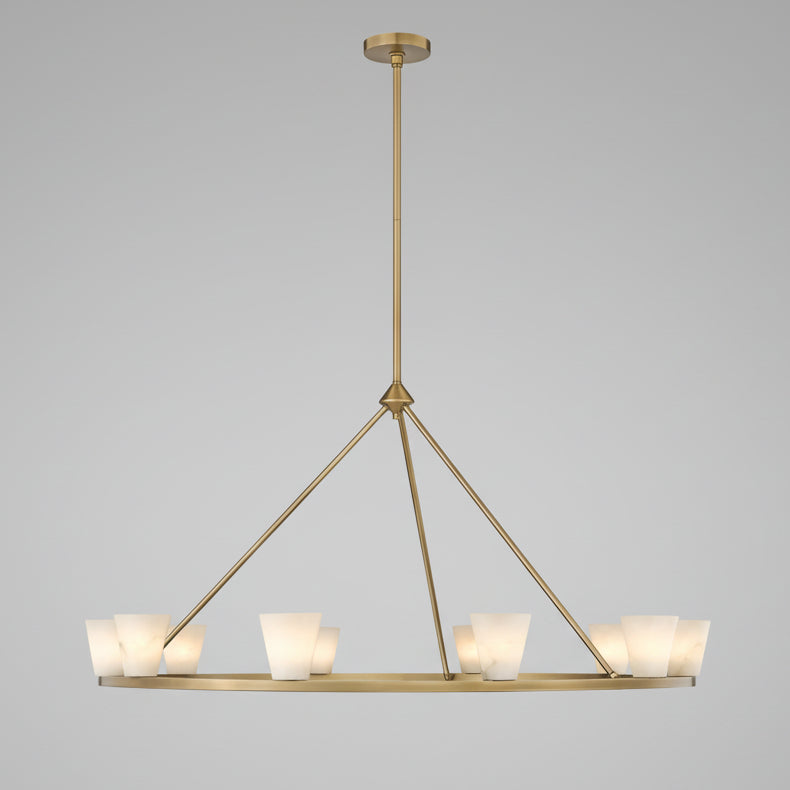 Mina Alabaster Round Chandelier