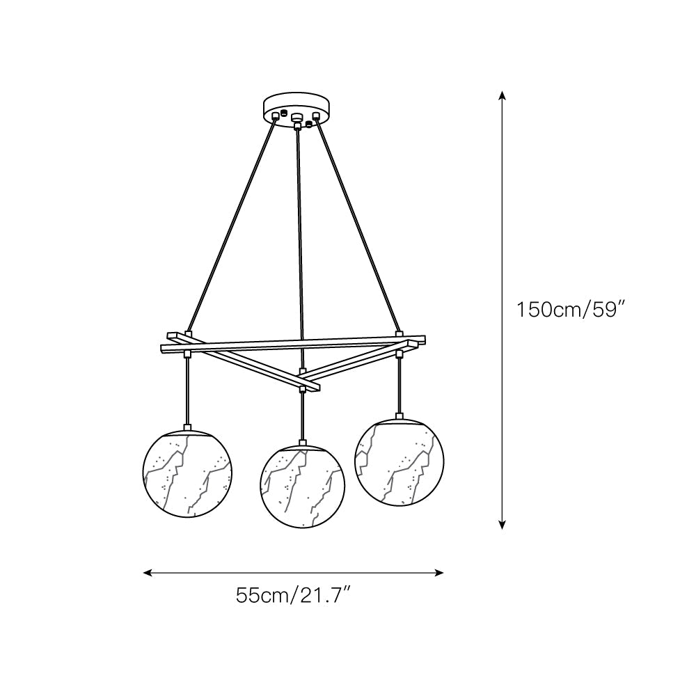 Mira Alabaster Round Chandelier