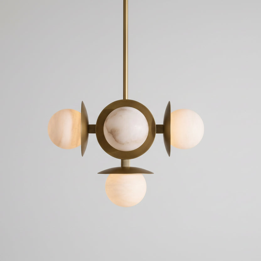 Snowflake Alabaster Orb Chandelier