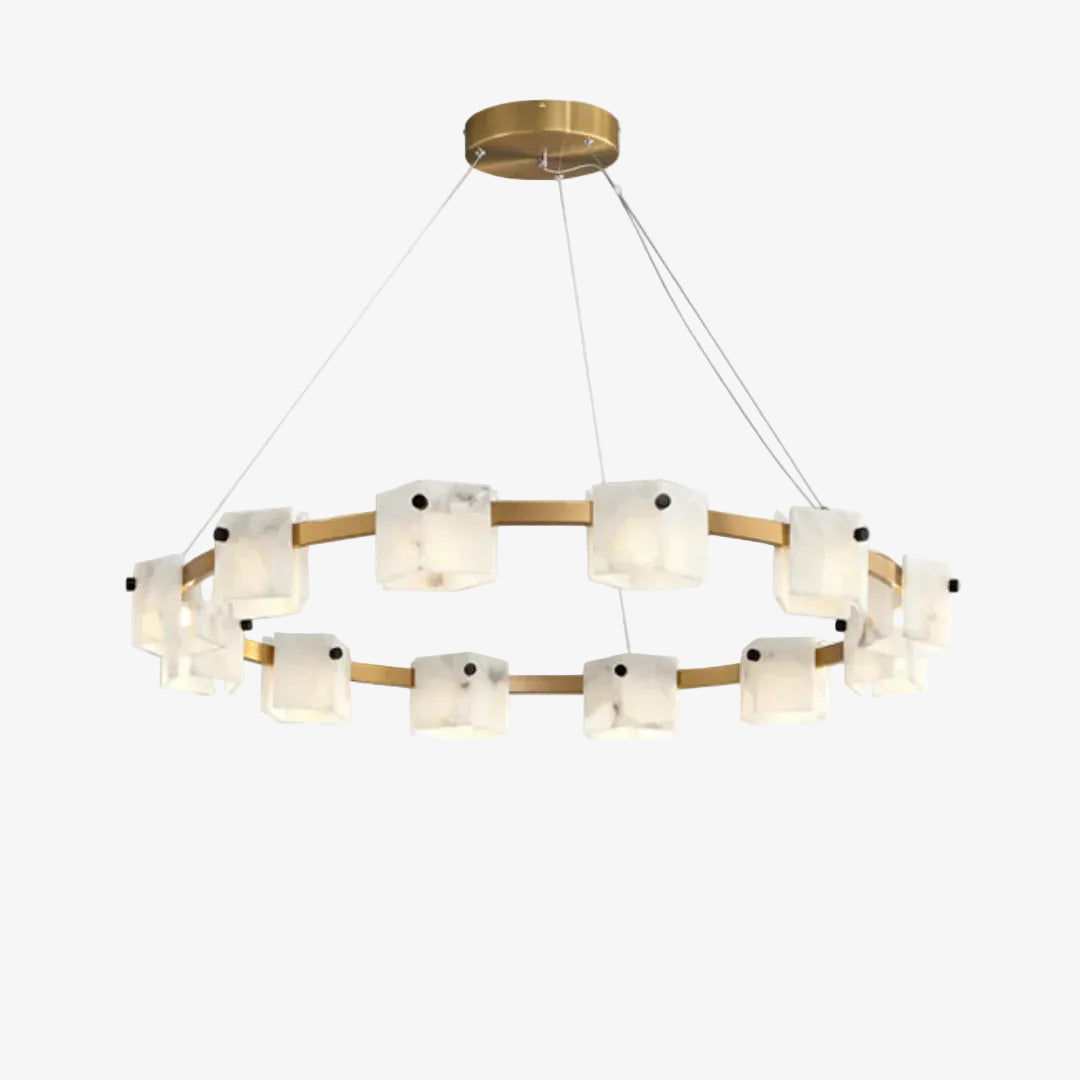 Trinidad Rhombus Alabaster Chandelier