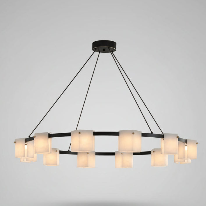 Trinidad Rhombus Alabaster Chandelier