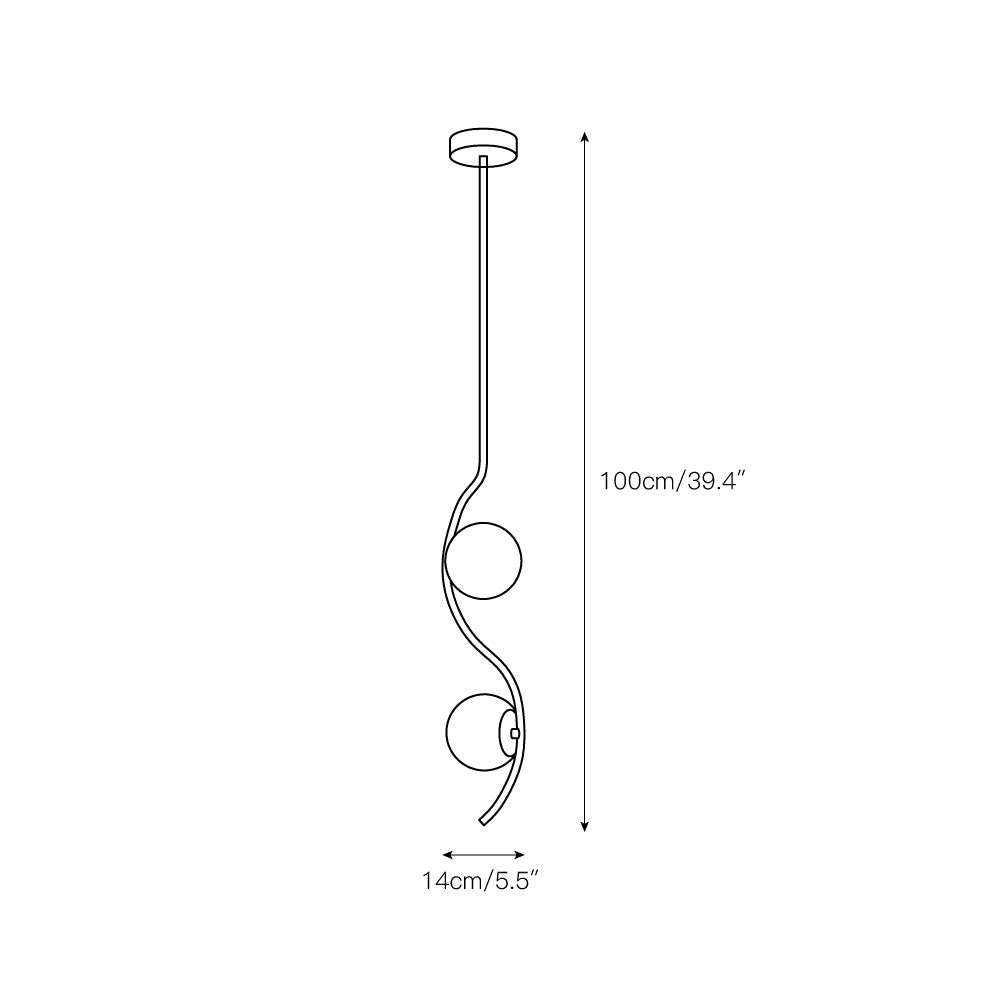 Uva Curved Alabaster Pendant