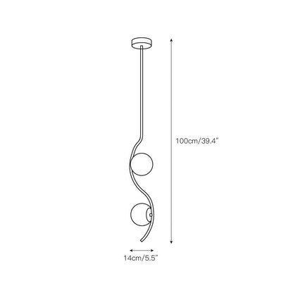 Uva Curved Alabaster Pendant